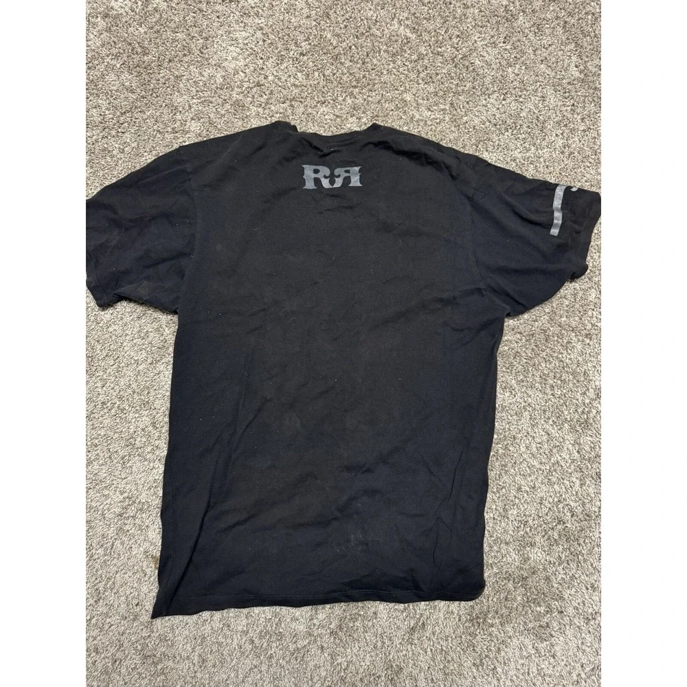 Rock Revival Shirt Mens XL Black Silver Spell Out‎ Logo Graphic Short Sleeve USA